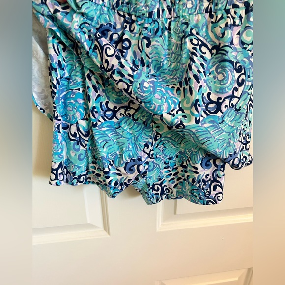 Lilly Pulitzer Alessa Romper Light Aqua Spritz - Picture 3 of 5